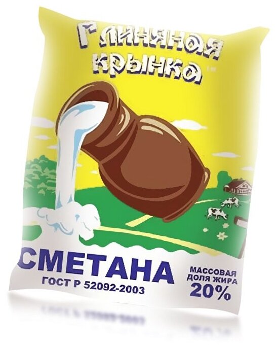 

Бзмж сметана глиняная крынка 20% п/пакет 400г