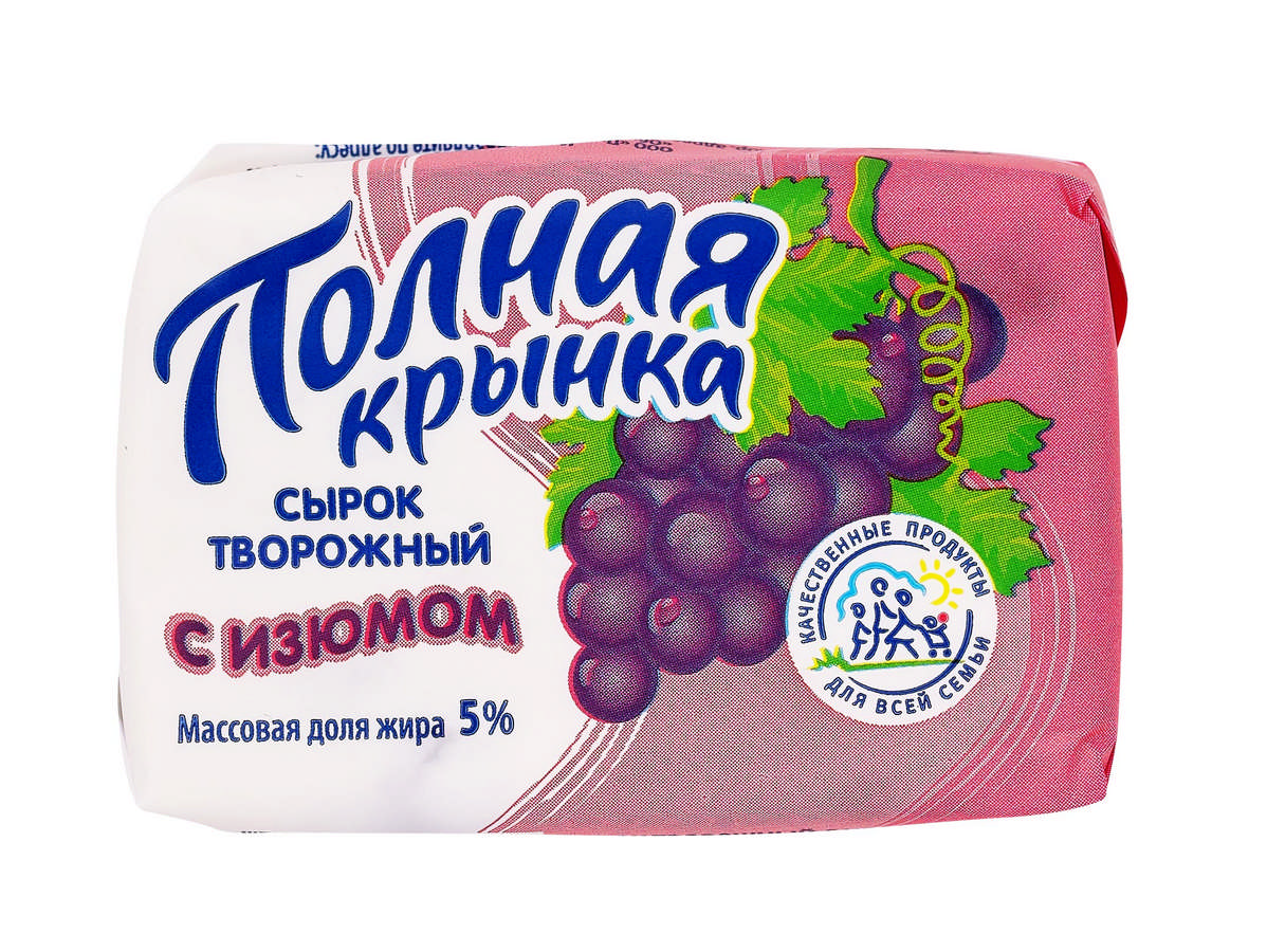 

Сырок Полная Крынка творожный с изюмом 5%, 90 г БЗМЖ