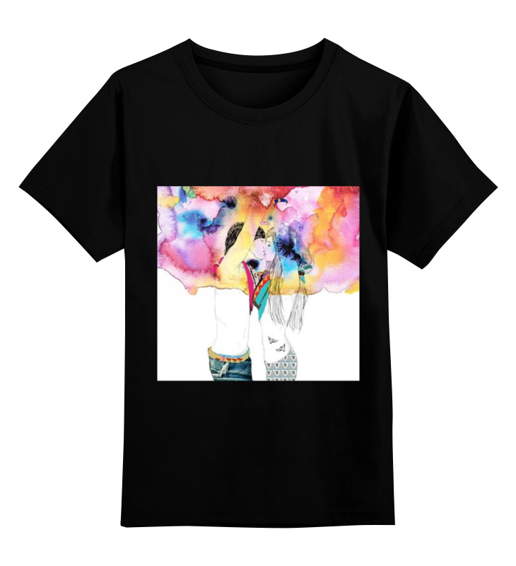 

Детская футболка Printio Happy together цв.черный р.128, 0000000783277