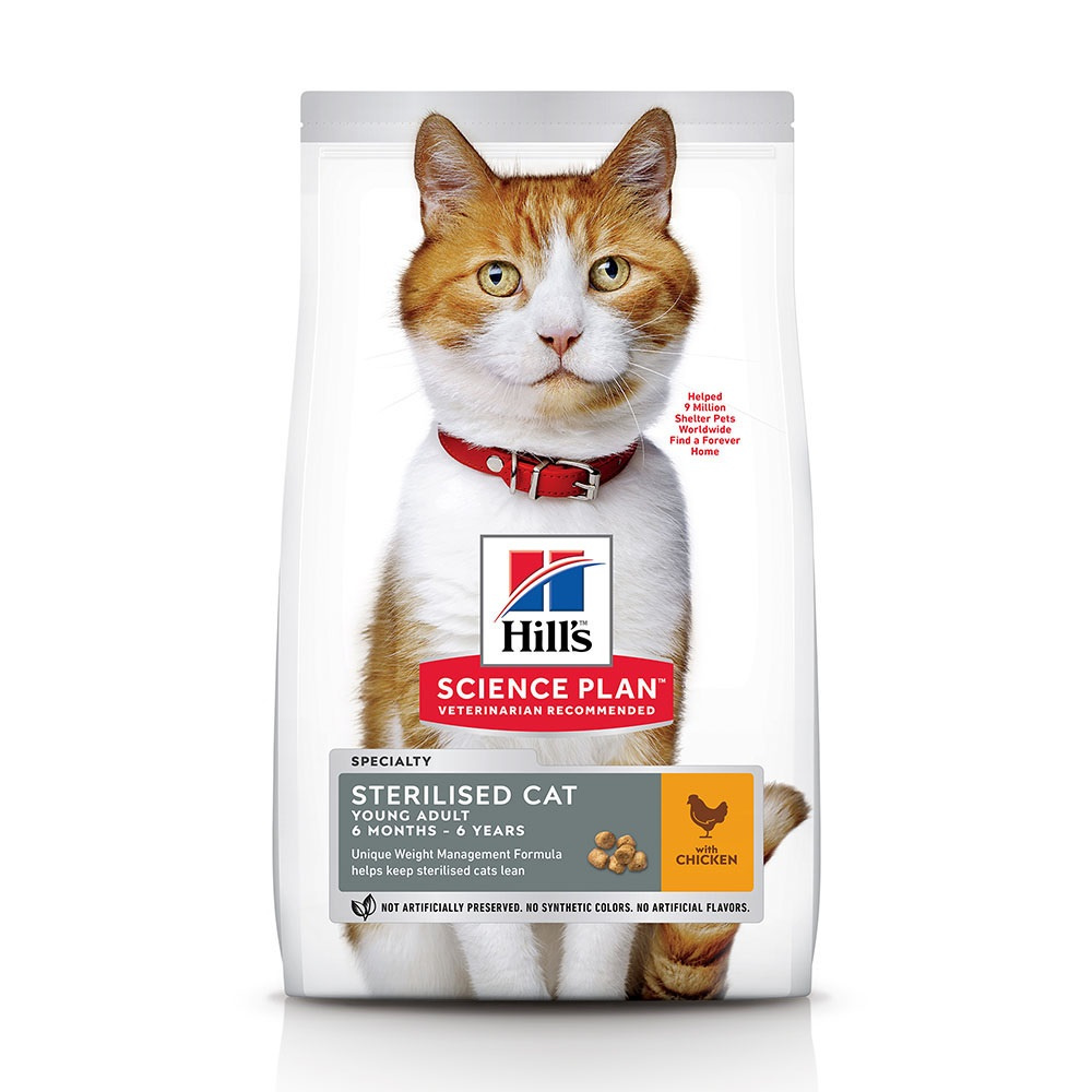 фото Сухой корм для кошек hill's science plan young adult sterilised cat, курица, 3кг
