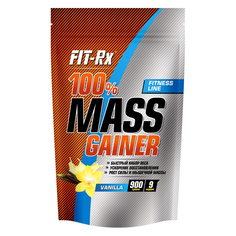 фото Гейнер fit-rx 100% mass gainer, 900 г, vanilla