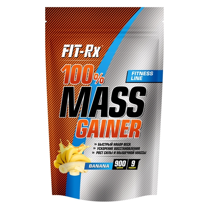 фото Гейнер fit-rx 100% mass gainer, 900 г, banana