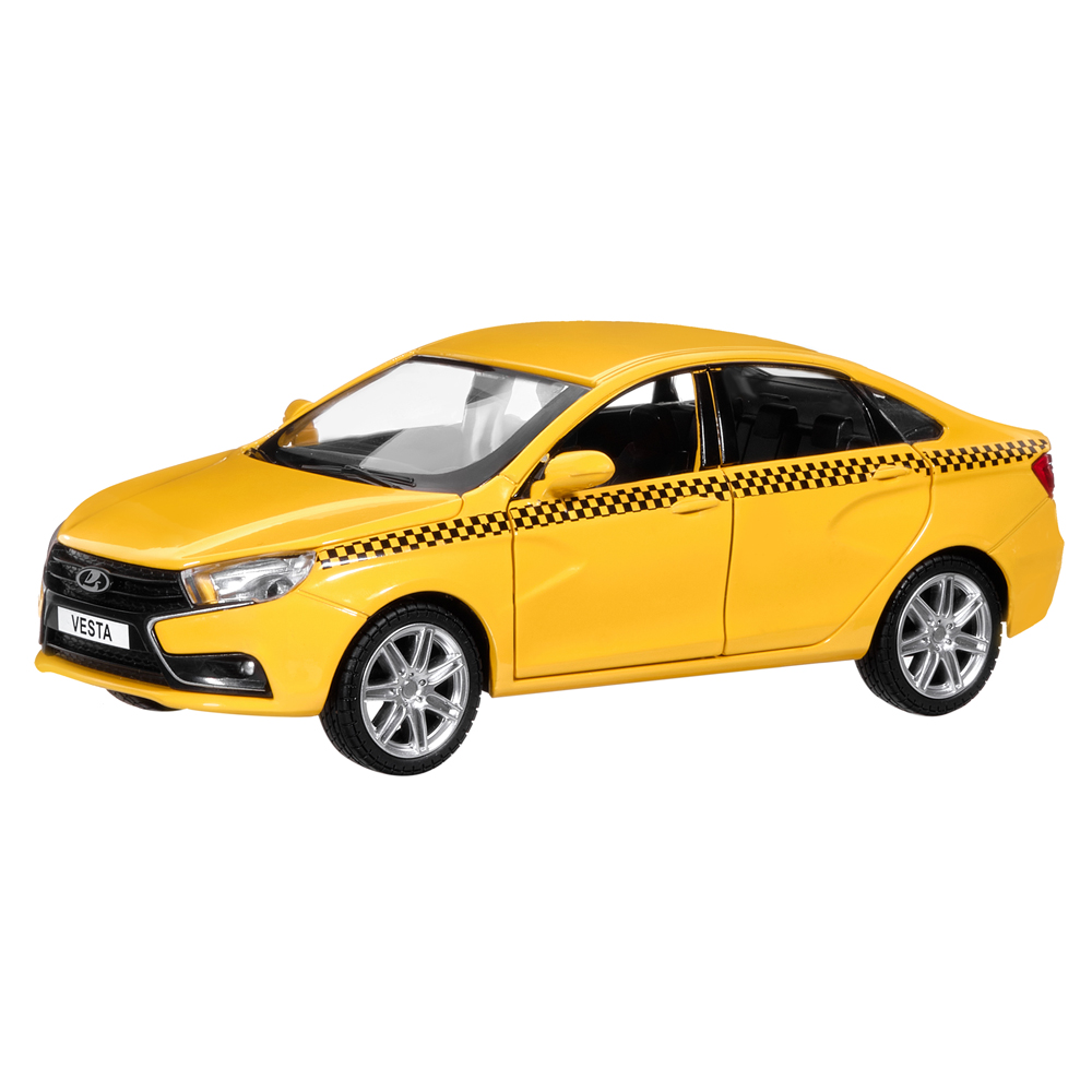 фото Машинка автопанорама металлическая lada vesta "такси" 1:24 jb1251178