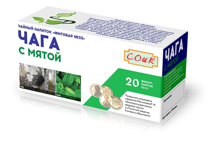 

Фиточай Фитобар №33 чага с мятой 20*2 г