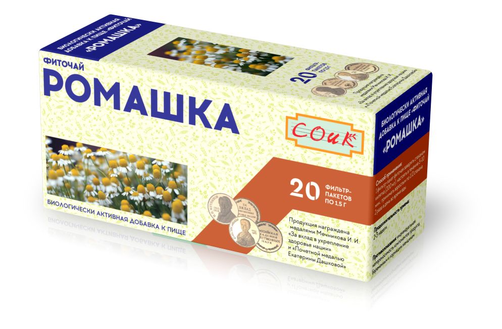 

Фиточай ромашка цветки 20*1.5 г
