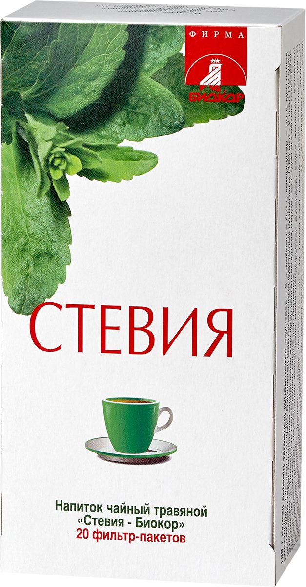 

Напиток чайный травяной Стевия - Биокор 20*2 г