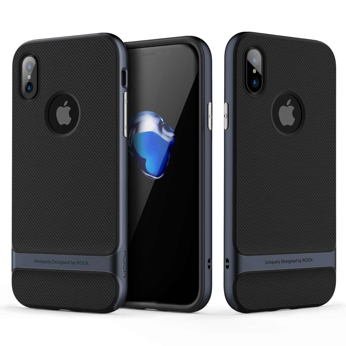 фото Чехол rock royce series для apple iphone x/xs dark blue