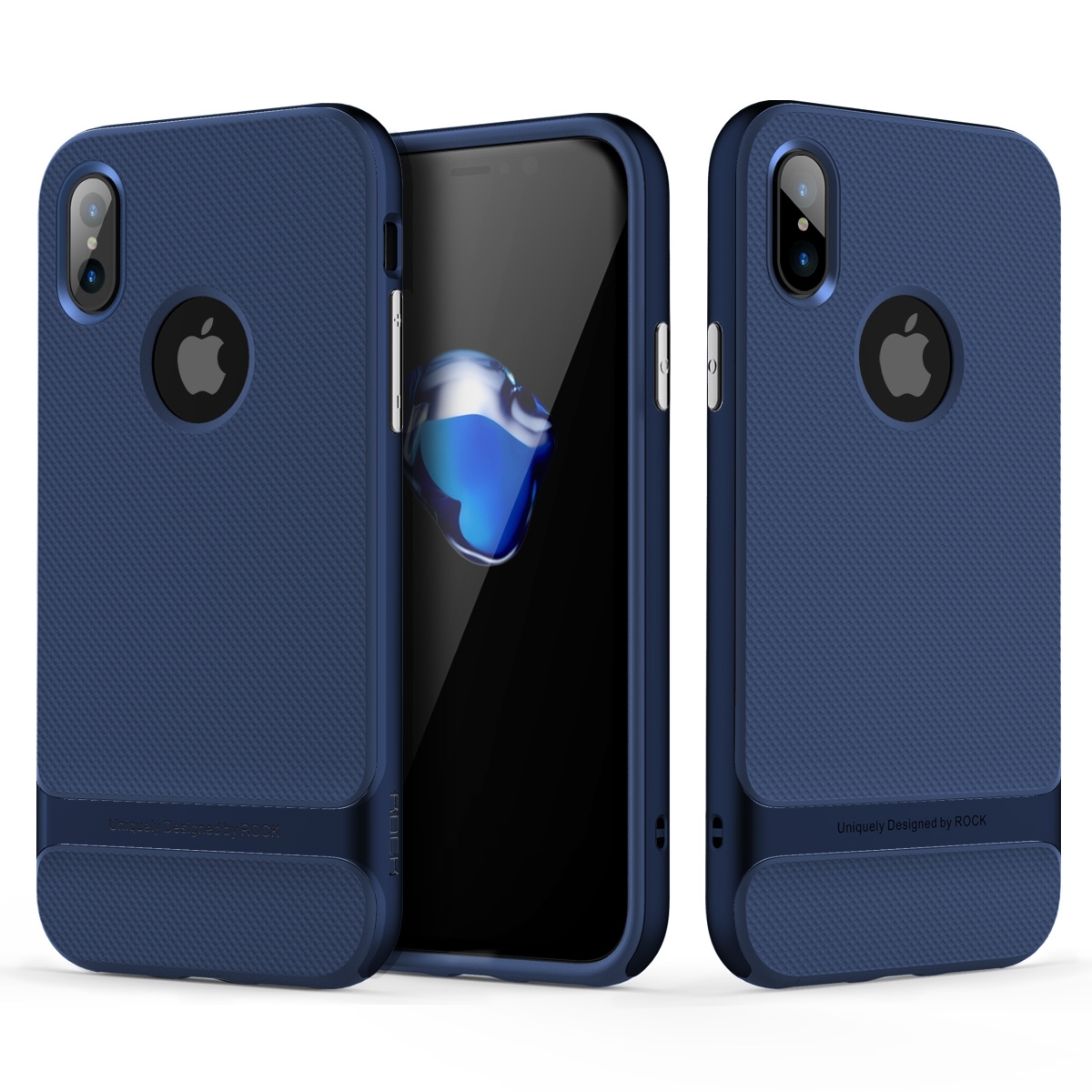фото Чехол накладка rock royce series для apple iphone x/xs blue