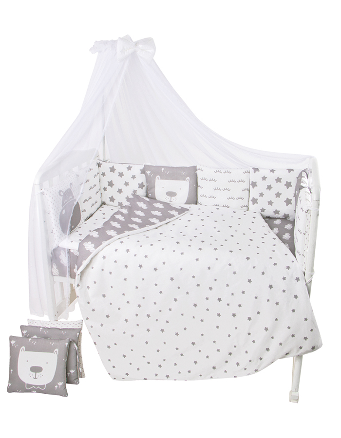 

Комплект в кроватку Золотой Гусь "Baby Boo Gray" 1393