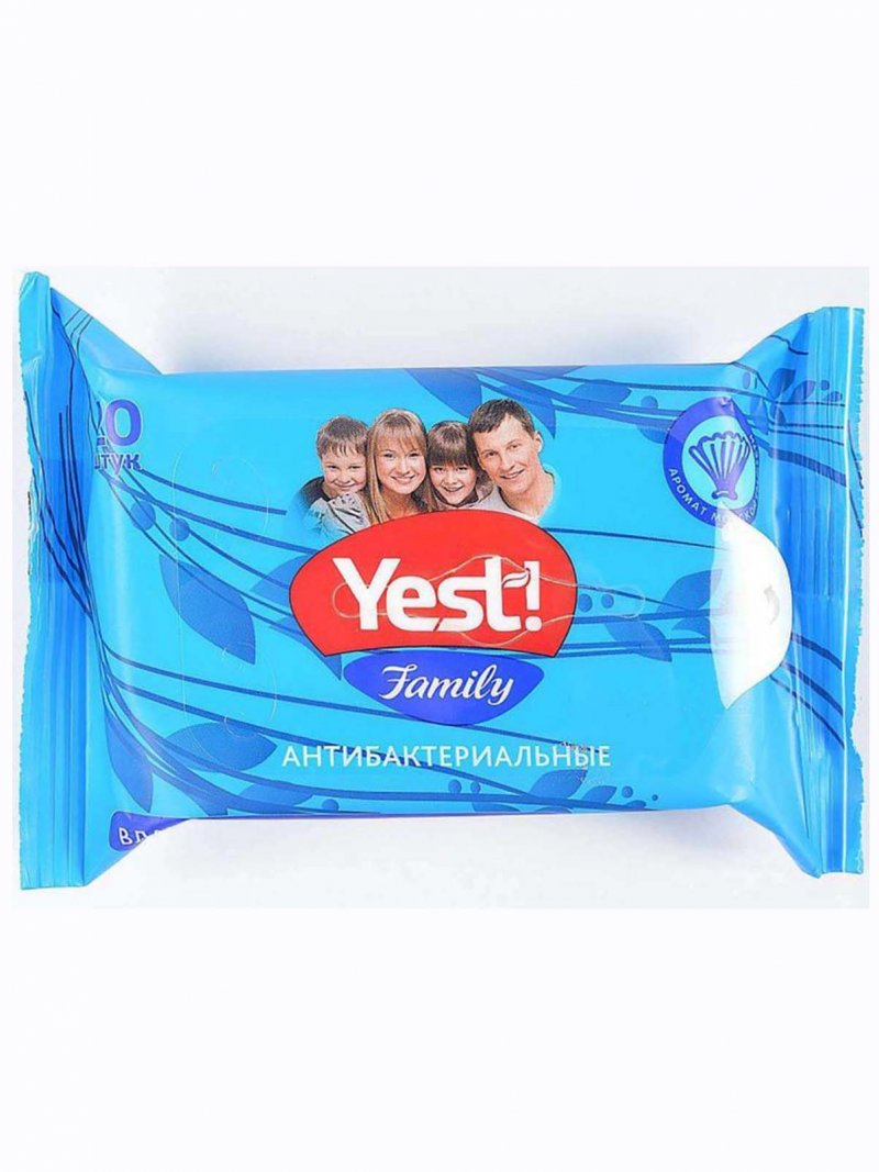 фото Салфетки влажные антибактериальные yest! family 20 шт