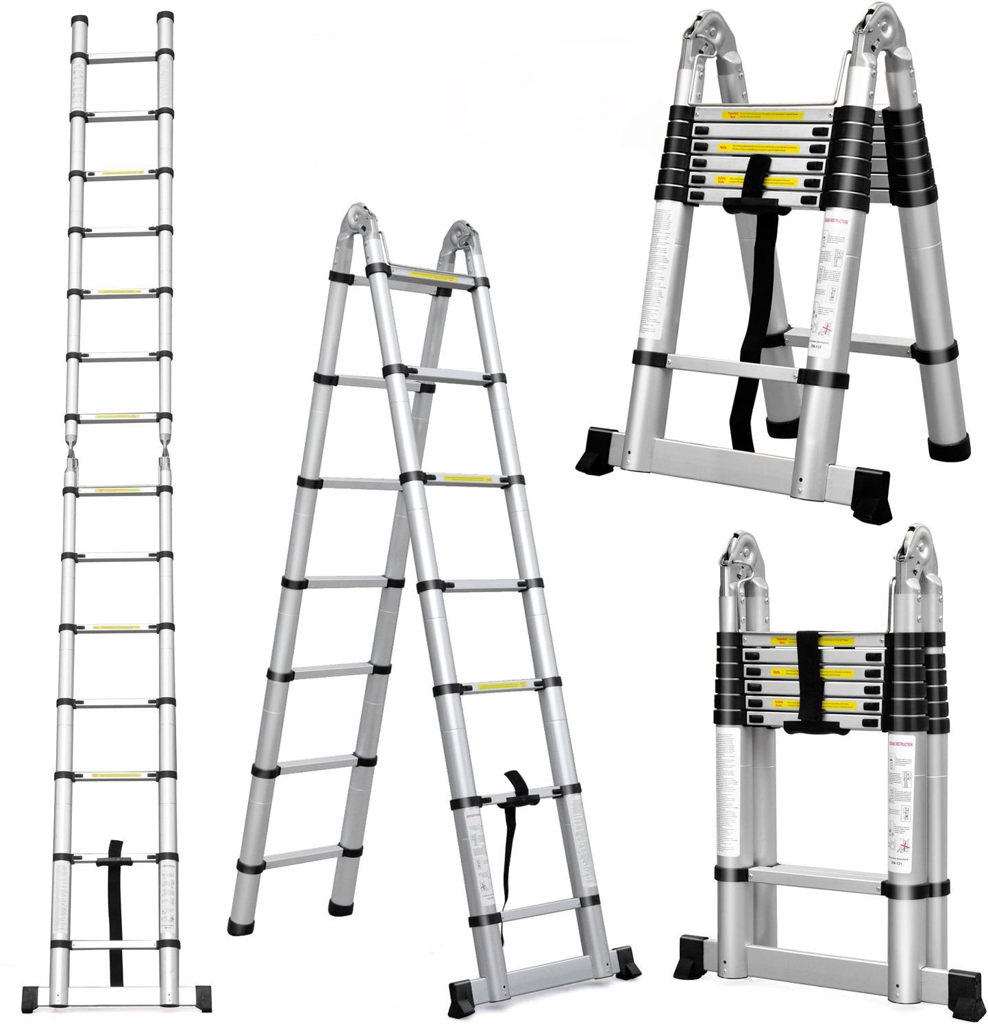 Лестница-трансформер телескопическая алюминиевая UPU Ladder UP380D 3,8 м