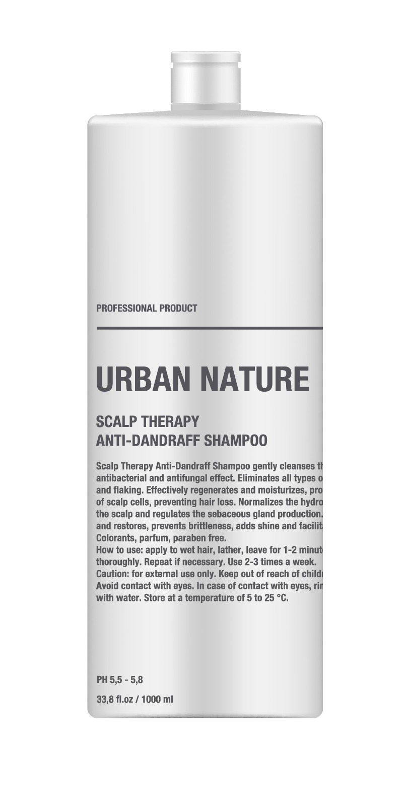 Шампунь против перхоти Urban Nature с терапевтическим эффектом 1000 мл urban nature шампунь против перхоти с терапевтическим эффектом scalp therapy anti dandruff shampoo 250 0