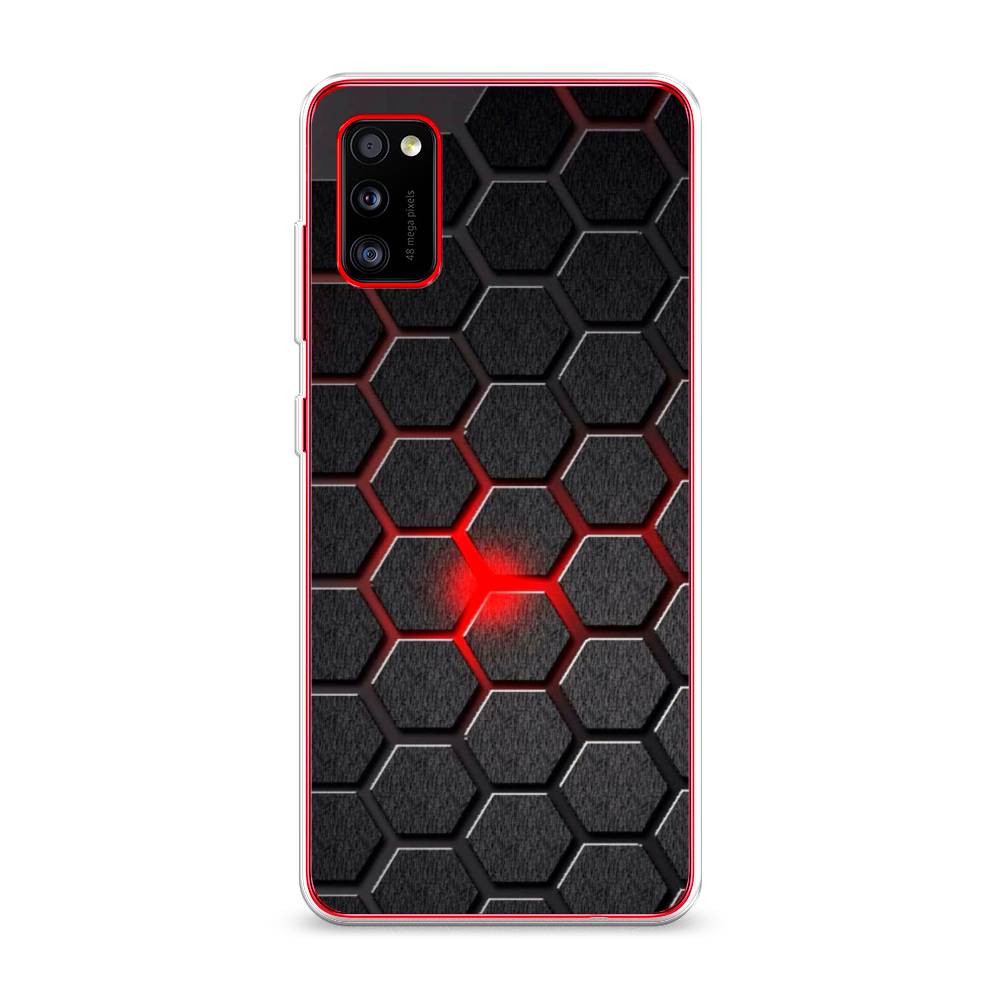 

Чехол на Samsung Galaxy A41 "Соты красные", Красный;черный;серый, 2100450-3