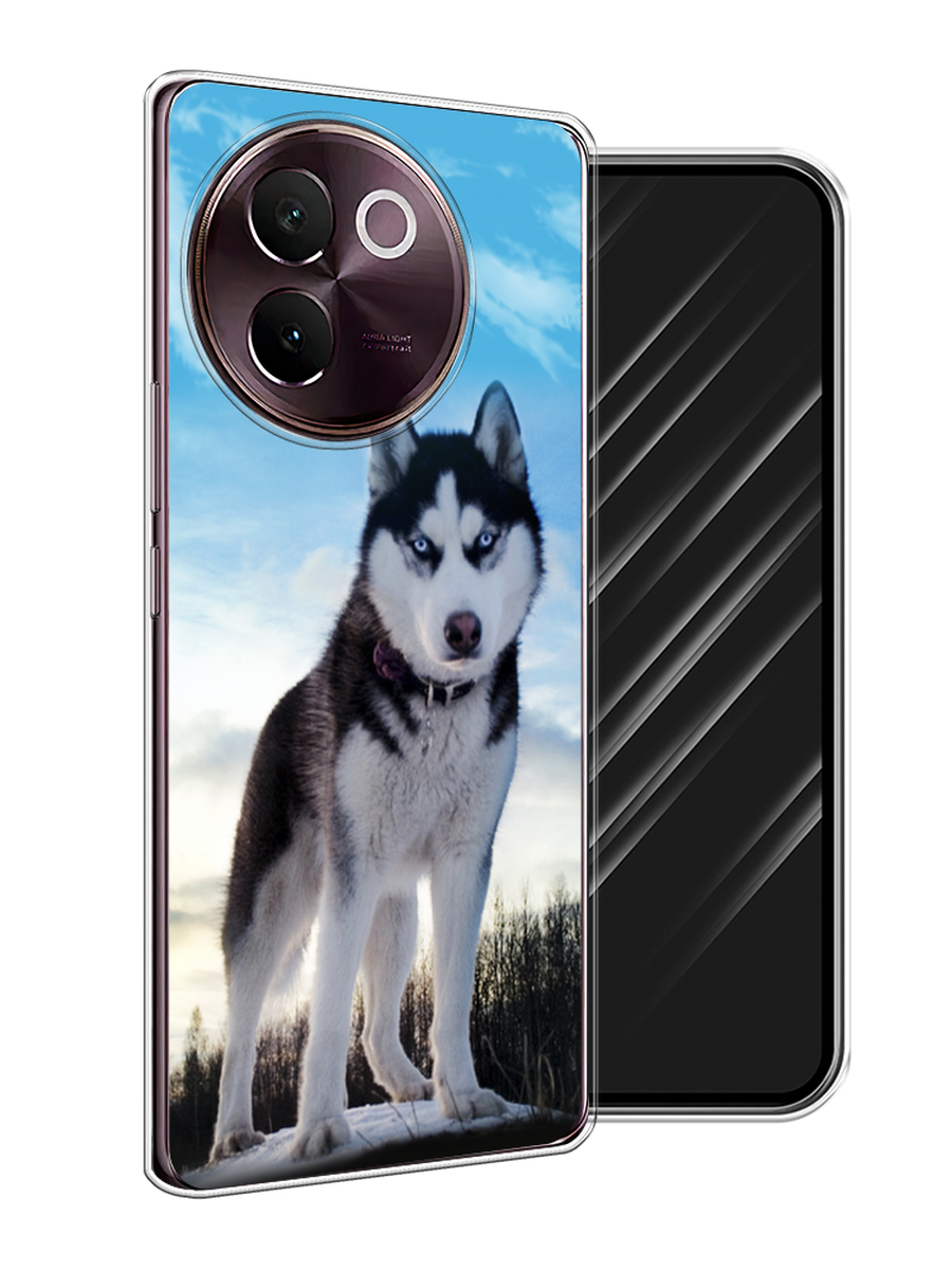 

Чехол Awog на Vivo V30e "Хаски 3", Белый;черный;голубой, 2610550-1