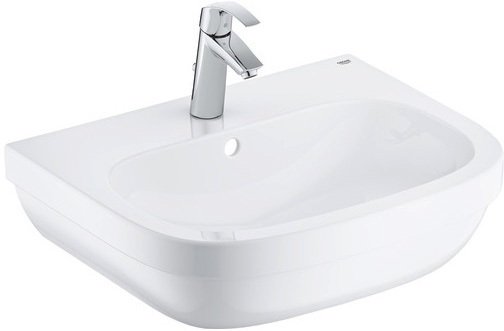 фото Раковина 60см grohe bau ceramic со смесителем 39641000 альпин-белый