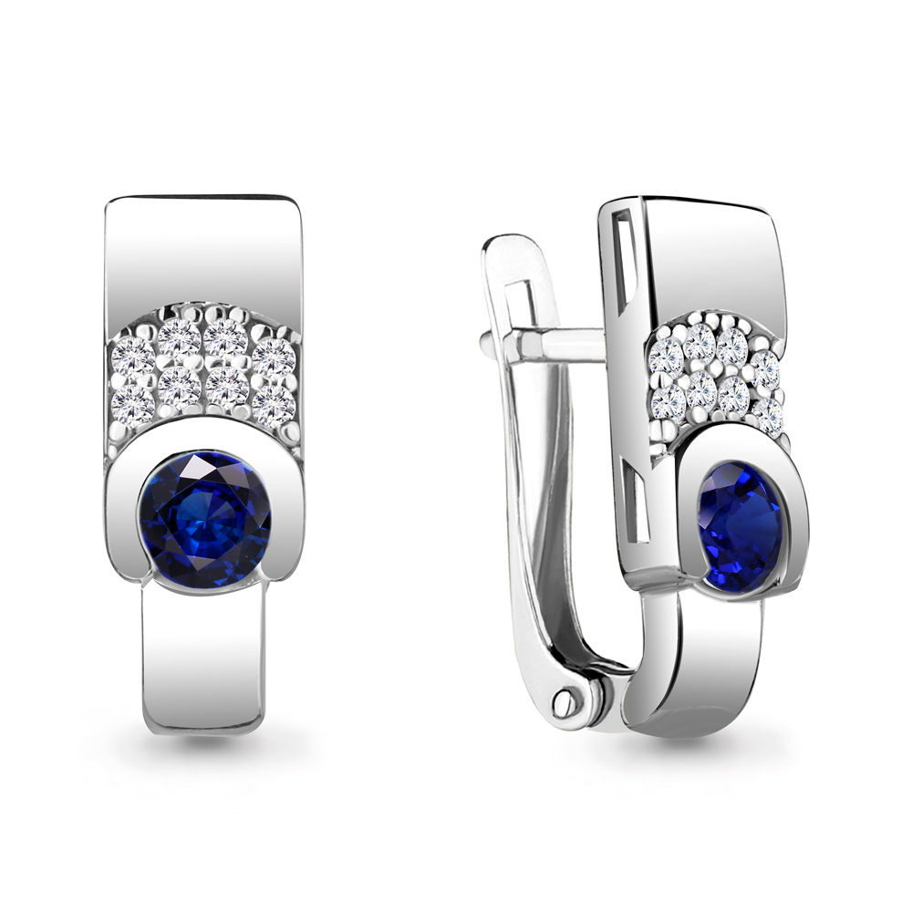 

Серьги из серебра с фианитом Aquamarine 43477АБ_925_р, 43477АБ_925_р
