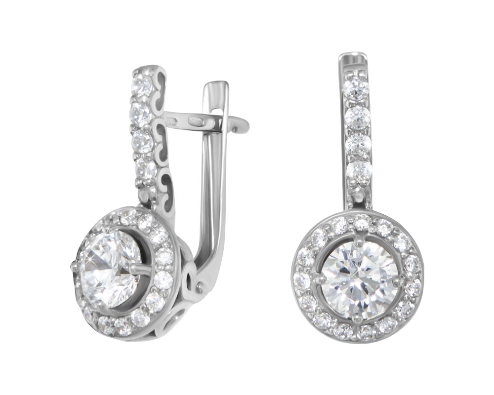 

Серьги из серебра ЯХОНТ Золотой 139868, фианит, 139868