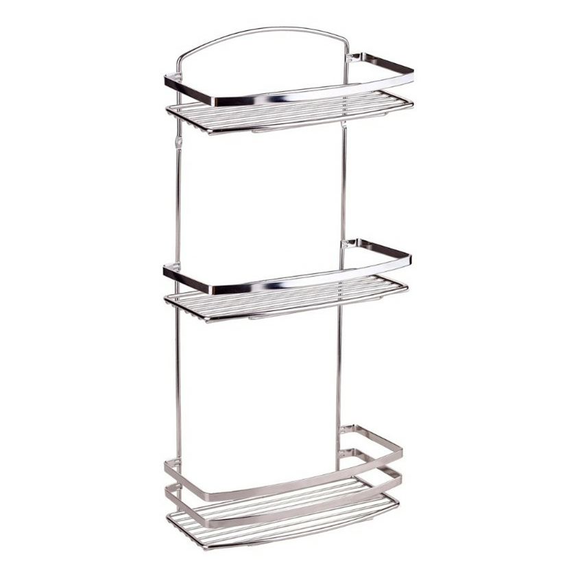 

Полка для ванной Tekno-tel прямая 3-x ярусная глянцевая xром 250x125x500 мм