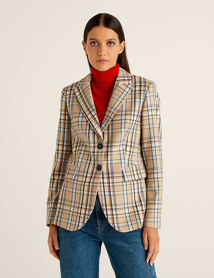 

Блейзер женский United Colors of Benetton 21A_26OF52465 разноцветный 44, 21A_26OF52465
