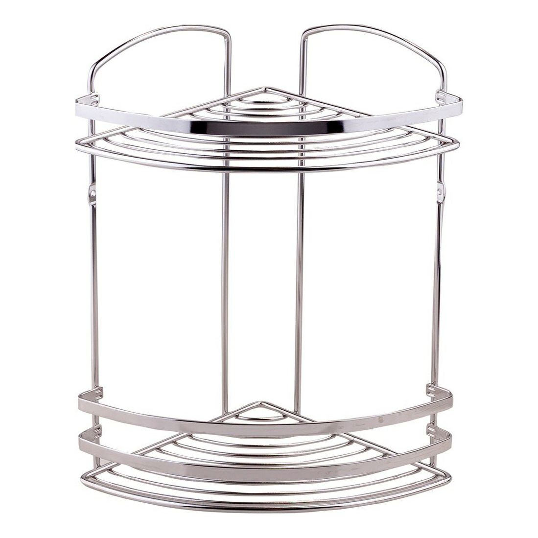 

Полка для ванной Tekno-tel угловая 2-x ярусная серебристая 190x190x320 мм