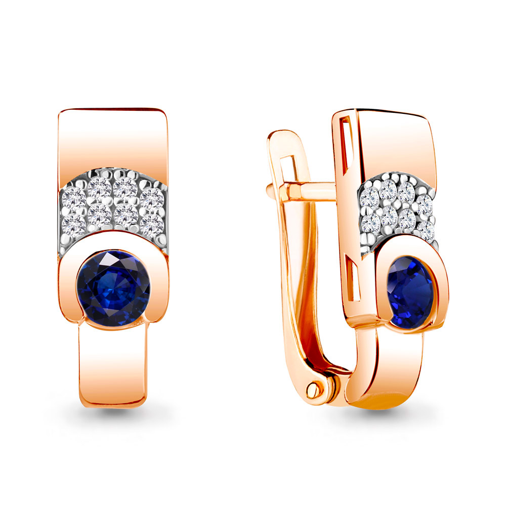 

Серьги из серебра с фианитом Aquamarine 43477АБ_925_з, 43477АБ_925_з