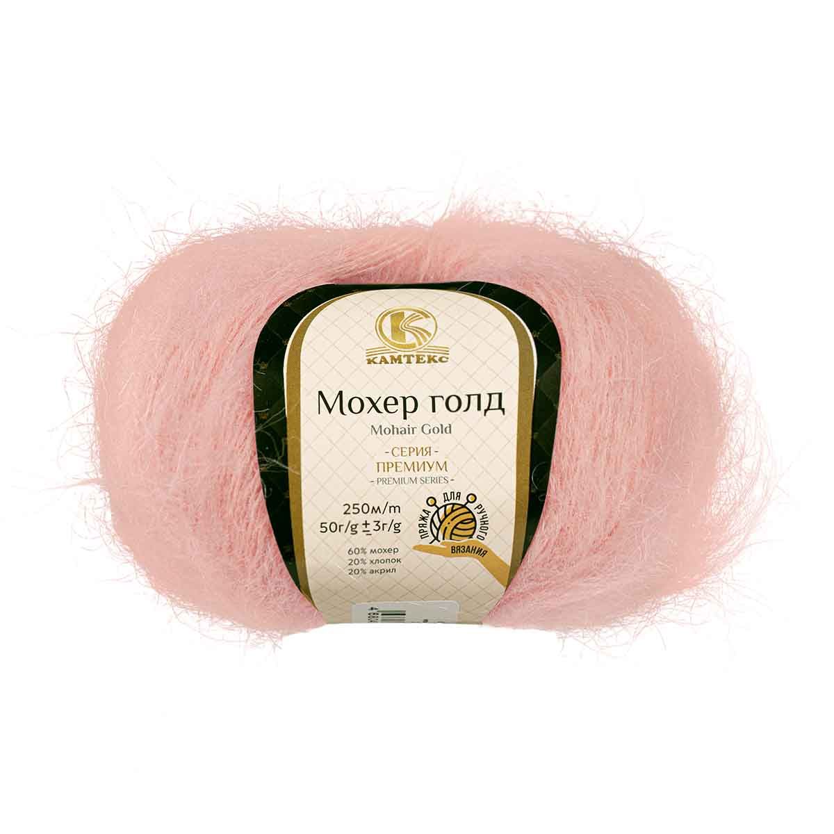

Пряжа Камтекс Мохер Голд 60% мохер, 20% хлопок, 20% акрил 2 шт, х 50г 250м 144 неж розов, Розовый