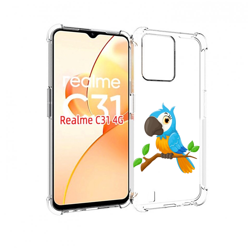 

Чехол MyPads попугайчик детский для OPPO Realme C31, Прозрачный, Tocco
