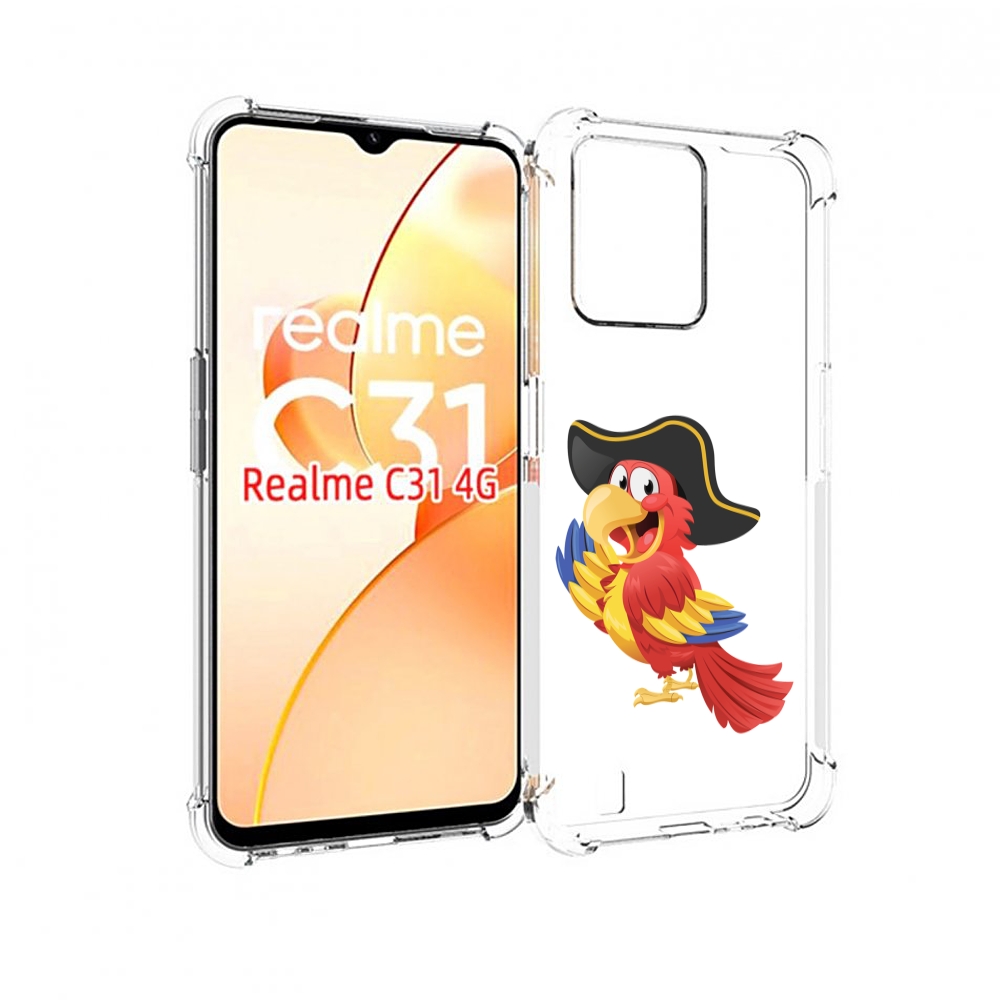 

Чехол MyPads попугай-пират для OPPO Realme C31, Прозрачный, Tocco