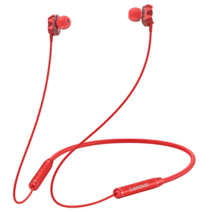 

Беспроводные наушники Lenovo HE08 Dual Dynamic Neckband Wireless Earbuds Red