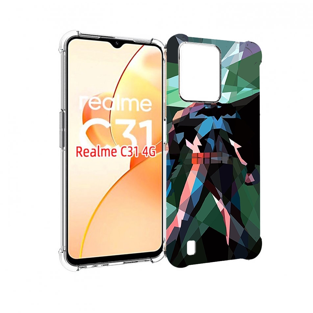 

Чехол MyPads полигональный-бэтмен-арт для OPPO Realme C31, Прозрачный, Tocco