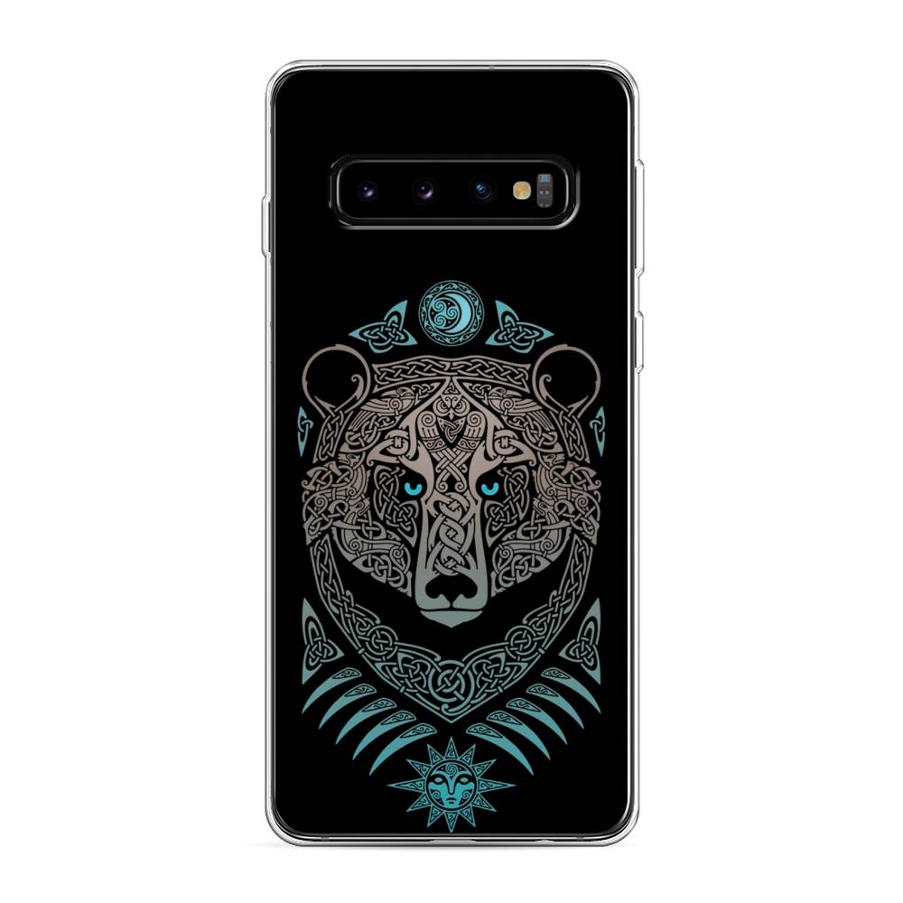 

Чехол Awog на Samsung Galaxy S10 "Кельтский медведь", Разноцветный, 27050-2