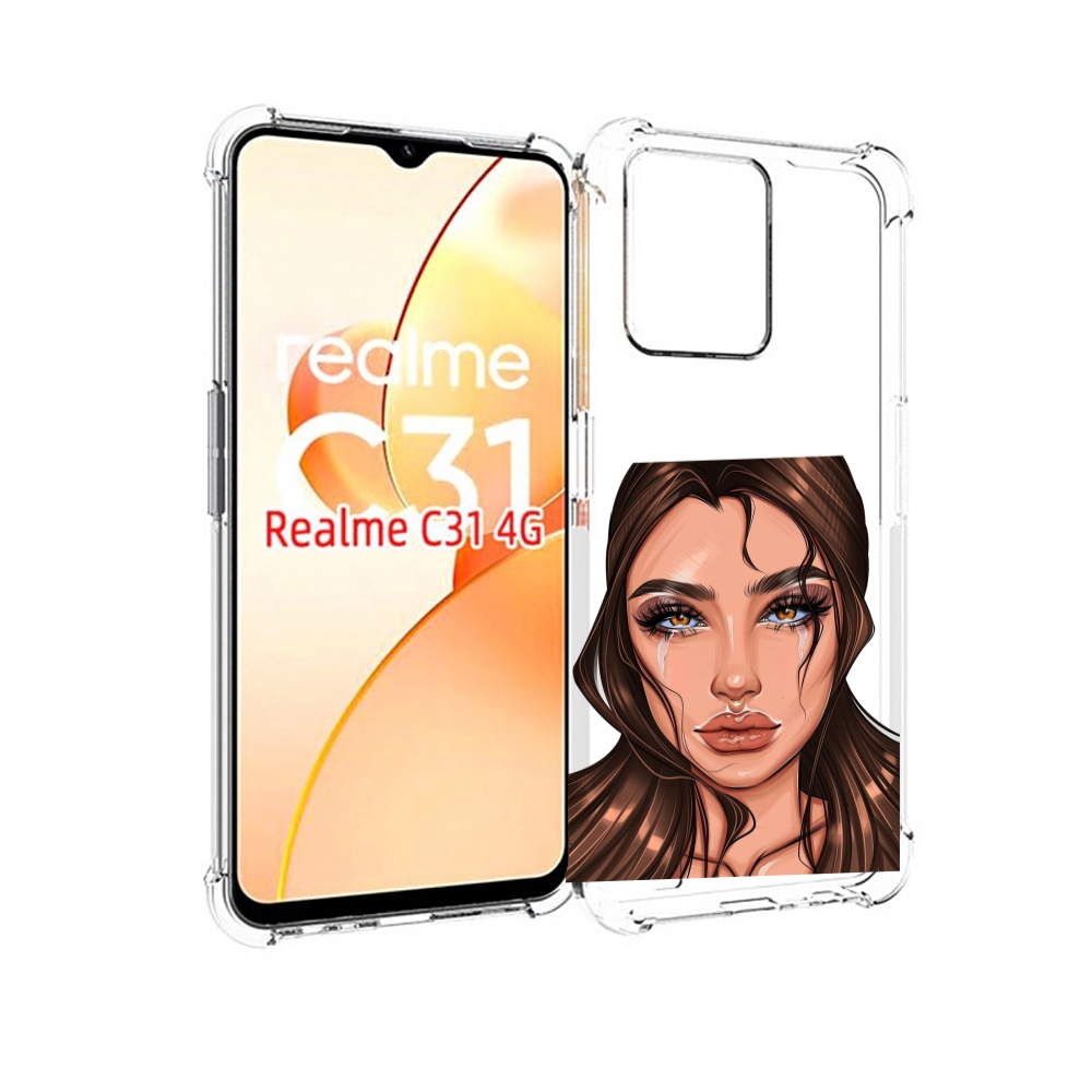 

Чехол MyPads плачущая-девушка женский для OPPO Realme C31, Прозрачный, Tocco