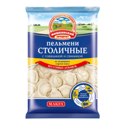 

Пельмени Мишкинский продукт Столичные со свининой и говядиной 700 г
