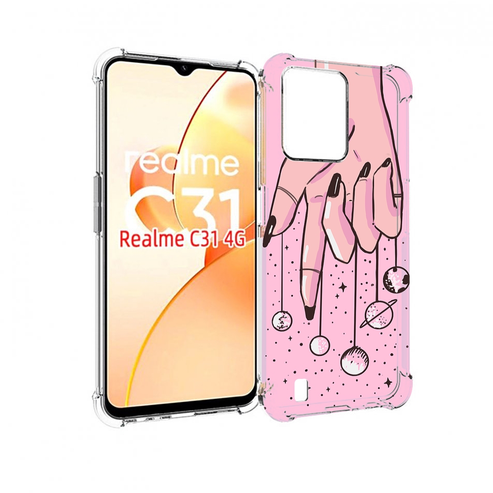 

Чехол MyPads планеты-на-пальцах для OPPO Realme C31, Прозрачный, Tocco