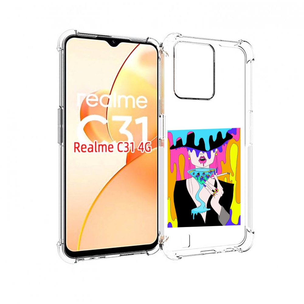 

Чехол MyPads плавленая девушка акварель женский для OPPO Realme C31, Прозрачный, Tocco