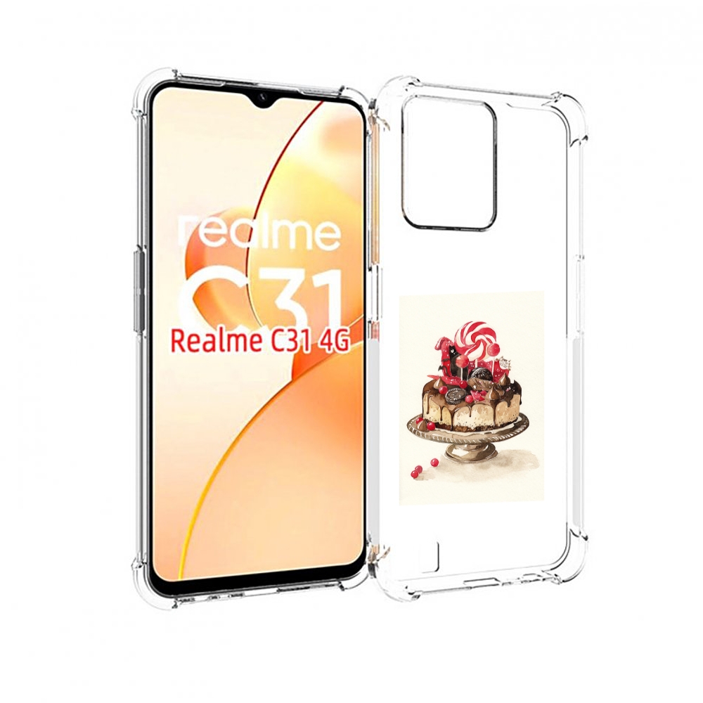 

Чехол MyPads вкусный торт для OPPO Realme C31, Прозрачный, Tocco