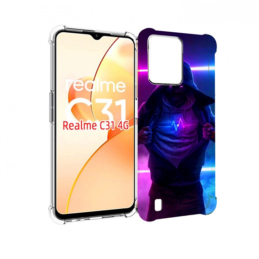 

Чехол MyPads парень в капюшоне неоновый для OPPO Realme C31, Прозрачный, Tocco