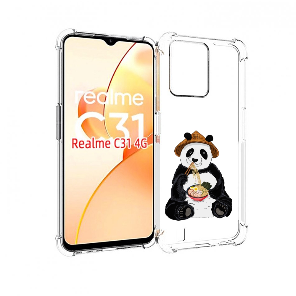 

Чехол MyPads панда-любит-лапшу для OPPO Realme C31, Прозрачный, Tocco