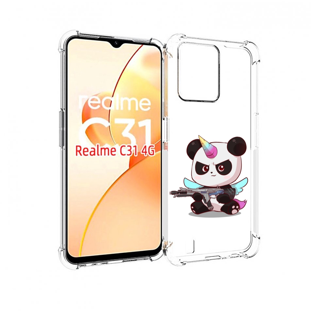 

Чехол MyPads панда-единорог детский для OPPO Realme C31, Прозрачный, Tocco