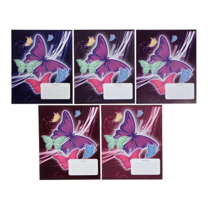 

Тетрадь 12 л в клетку Calligrata "Бабочки" обложка мелованный картон ВД-лак блок офсет …