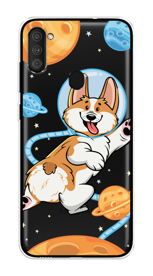 

Чехол на Samsung Galaxy A11 "Корги-космонавт", Голубой;бежевый;белый, 2100150-1