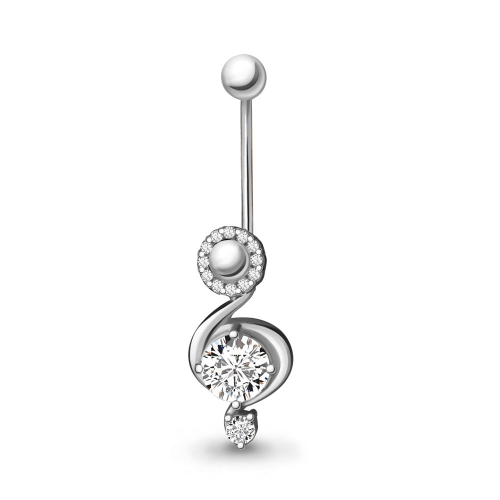 

Пирсинг из серебра с фианитом Aquamarine Aquamarine 70545А_925_р, 70545А_925_р