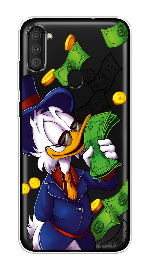 

Чехол на Samsung Galaxy A11 "Scrooge McDuck with Money", Синий;зеленый;белый, 2100150-6