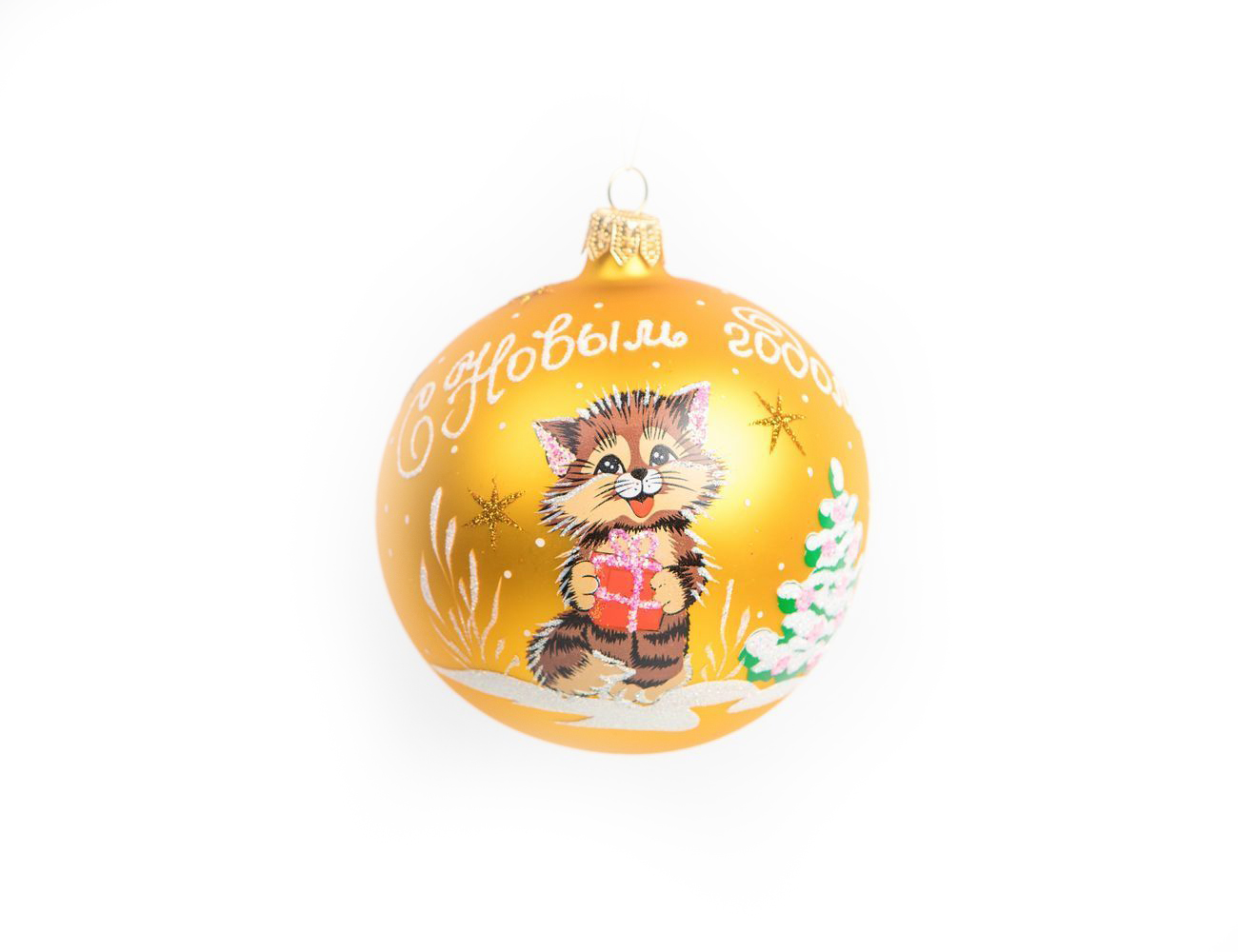 

Шар на ель Елочка игрушка С 952 9,5 см 1 шт. золотистый, игрушка