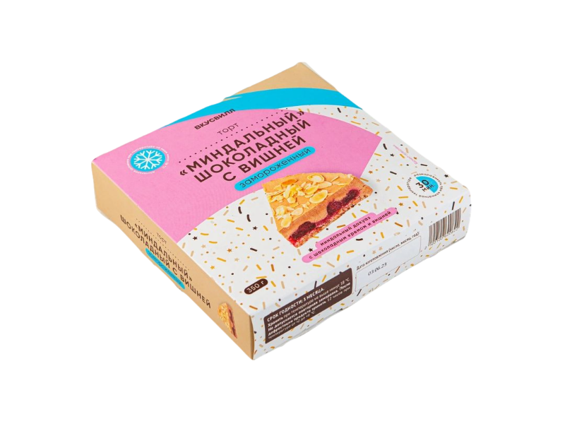 Торт ВкусВилл Миндальный шоколадный с вишней замороженный 350 г