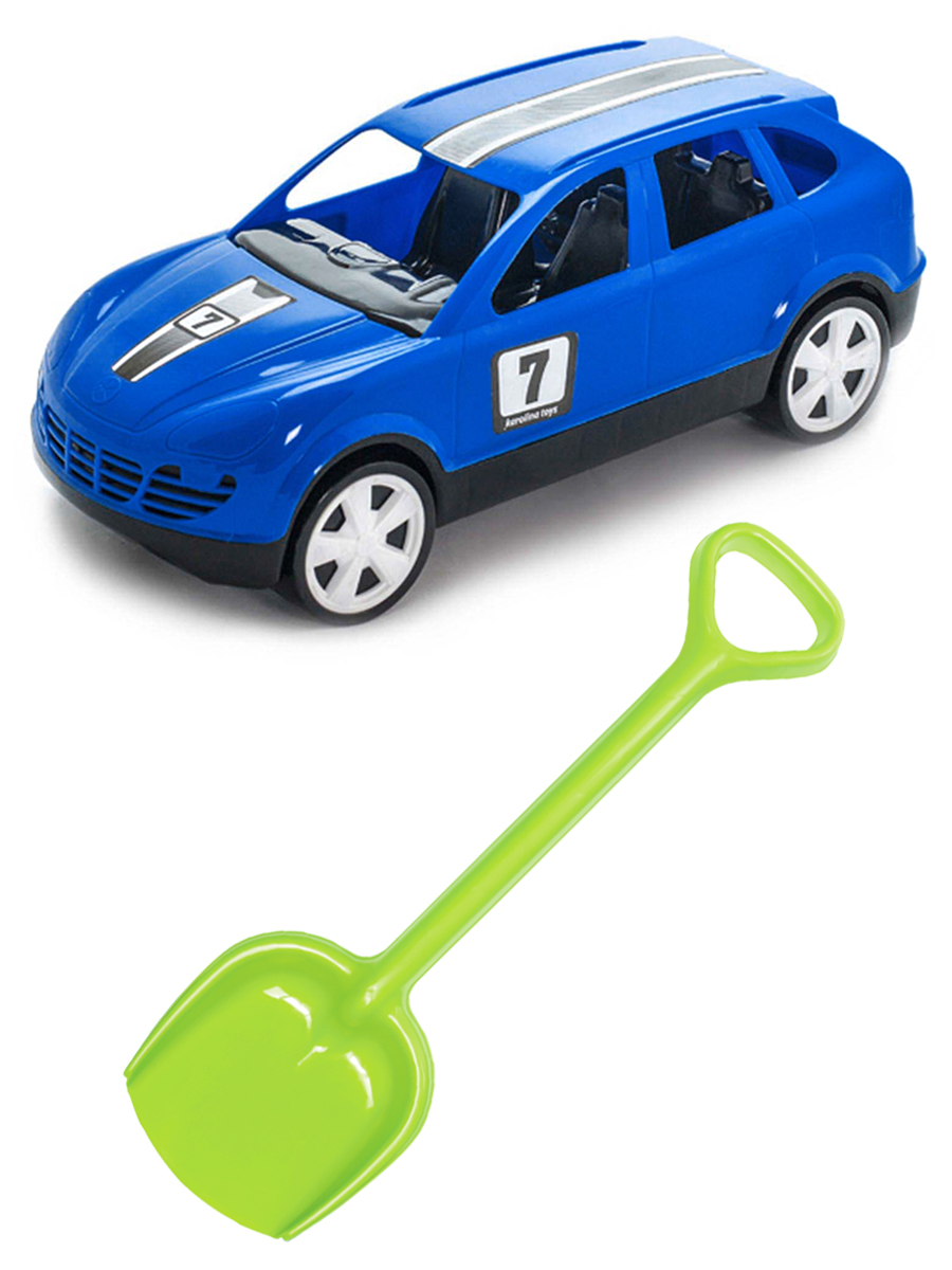 фото Набор для песочницы karolina toys автомобиль кроссовер синий + лопатка 50 см. салатовая