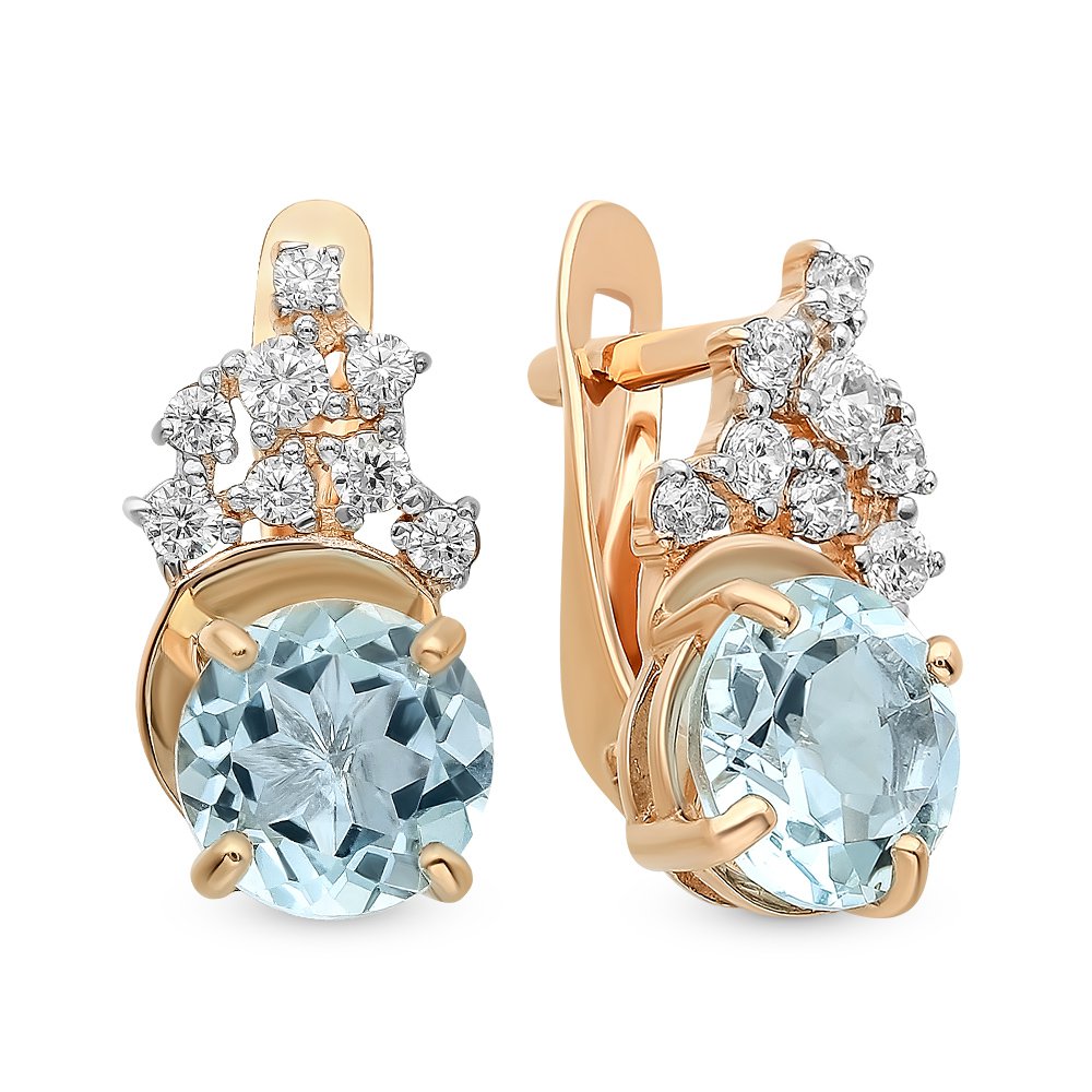 

Серьги из красного золота с топазом, фианитом 585Gold 202007916, 202007916
