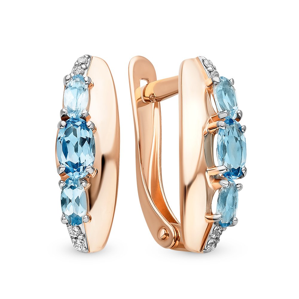 

Серьги из красного золота с топазом, фианитом 585Gold 102006895, 102006895