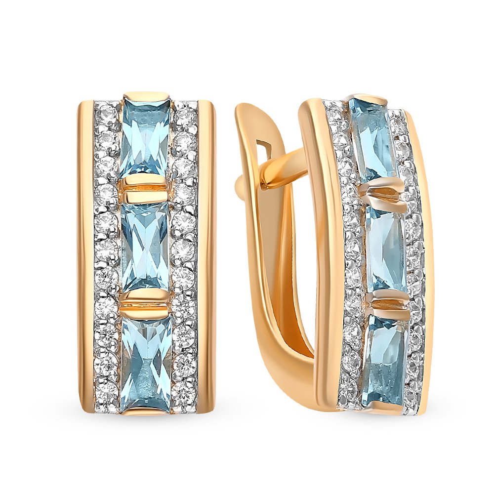 

Серьги из красного золота с топазом, фианитом 585Gold 202007791, 202007791