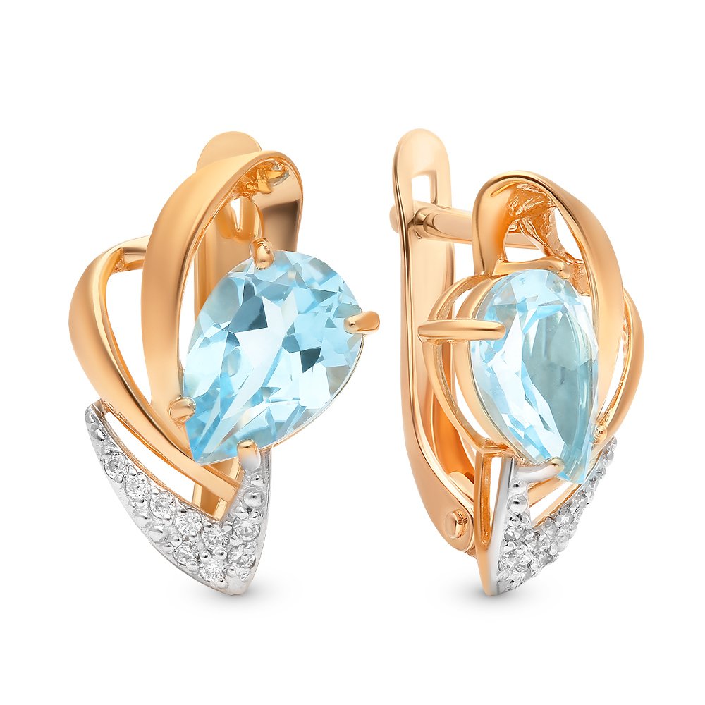 

Серьги из красного золота с топазом, фианитом 585Gold 202007804, 202007804